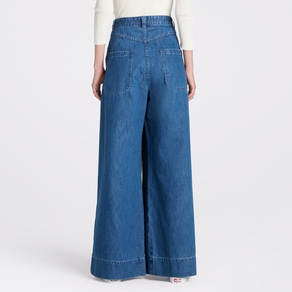 Ulla Johnson Denim Wide-Leg Jeans in Blue - Picture 5 of 15